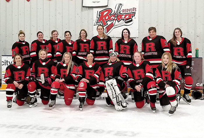 The Redvers Rockets Womens team is one the few teams in the area for women over the age of 18 who have an interest for playing hockey. The team is a part of the Super 7 Womens hockey league.<br />
